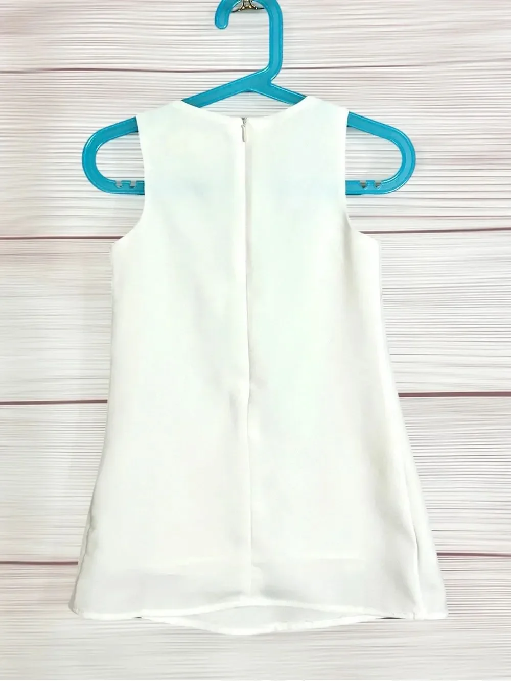 White Girls Summer Dress Sleeveless A-line Bow Print sz 100 US 3